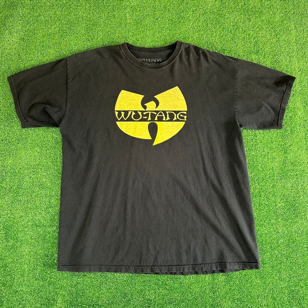 Wu-Tang Logo Rap Tee Mens Size XXL Yellow Black WuTang T-Shirt Rapper 90s Theme